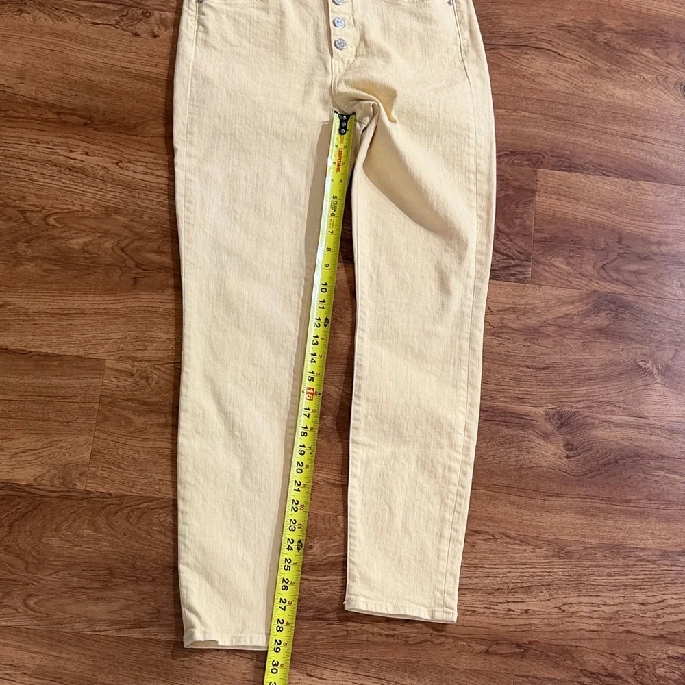 Veronica Beard Women 30/10 Maera High-Waisted Wash Mustard Yellow Skinny Jeans‎